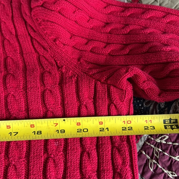 LL Bean Classic Cotton Zip Front Sweater 1X - Picture 6 of 8